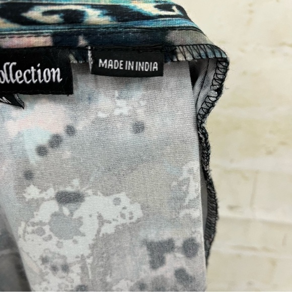 Tolani Karma Black Abstract 3/4 Sleeve Open Cardigan - Picture 9 of 13